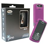 Black Pama Bluetooth Juno Headset and Soft Pink Silicone Skin Cover Case for Blackberry Pearl 8110 8120 8130