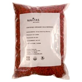 Navitas Naturals Organic Goji Berries Himalayan Superfruit, 10 Pounds Bag