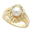 18K Yellow Gold Akoya Cultured Pearl Ring - 7.00mm