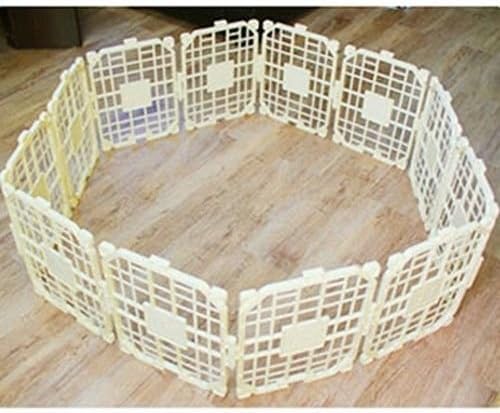Safe Fences Kennel Cage Pen with 12 Pieces Easy Assembly for Dog Ivory Color