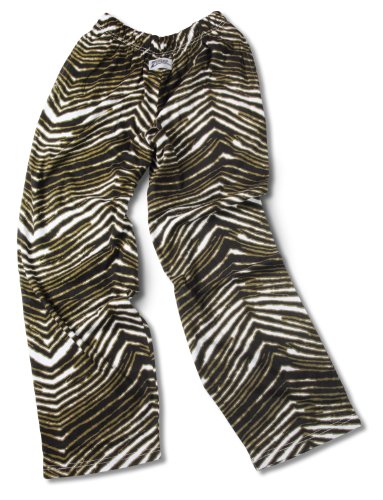 Zubaz New Orleans Saints Team Color Zebra Pants, Black Metallic Gold