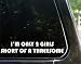 I'm only 2 girls short of a threesome - funny decal / sticker