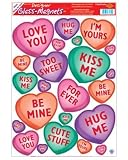 Valentine Candy Heart Glass Clings 12in. x 17in. Sheet 1/Pkg