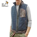go slow caravan ゴースローキャラバン リネンコットン ドット ベスト ネイビー SLOW