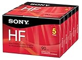 Sony 5C90HFR 90-Minute HF Cassette Recorders (5-Brick)