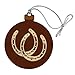 Horseshoe Lucky Double Cowboy Brown Wood Christmas Tree Holiday Ornament