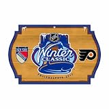 NHL 2012 Winter Classic New York Rangers vs Philadelphia Flyers Dueling 11-by-17 Wood Sign "Traditional Look"