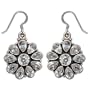 Sterling Silver Zircon Gemstone Dangle Earrings 1.5 Inches