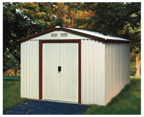 DuraMax Model 50331 8×8 Titan Metal Shed, brown trim