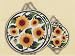 SUNFLOWER 3-D Big Ceramic Stove Burner Covers Sunflowers NEW