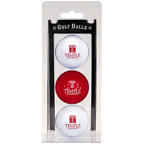 Temple Owls Pack Of 3 Golf Balls From Team Golf