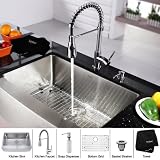 Farmhouse 30 Kitchen Sink with Faucet and Soap Dispenser