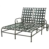 Darlee Malibu Double Aluminum Outdoor Patio Chaise Lounge With Cushions - Antique Bronze
