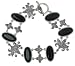 Sterling Silver, Marcasite and Oval-Cut Onyx Family Heirloom Bracelet-