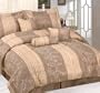 7Pcs King Geneva Jacquard Bed in a Bag Comforter Bedding Set