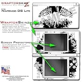 Big Kiss Black on White WraptorSkinz Skin kit fits Nintendo DS Lite (DS LITE NOT INCLUDED)