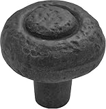 Hickory Hardware P3002-BI 1-1/4-Inch Refined Rustic Knob, Black Iron