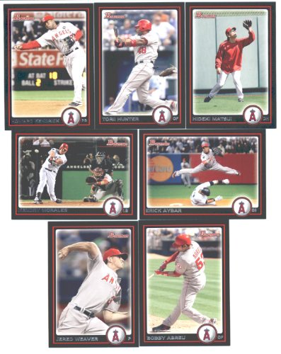 2010 Bowman Los Angeles Angels 7 Card Team Set (Veterans) - Set Includes Torii Hunter, Hideki Matsui, Bobby Abreu, Kendry Morales, & more!