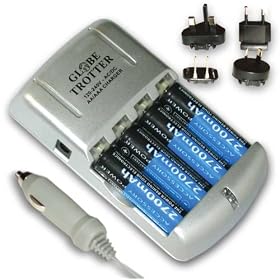 Click here to buy Advanced 2-HR AA AAA Nimh Battery Charger for HOME and TRAVEL w  Car Adapter Cord and... by Accessory Power.