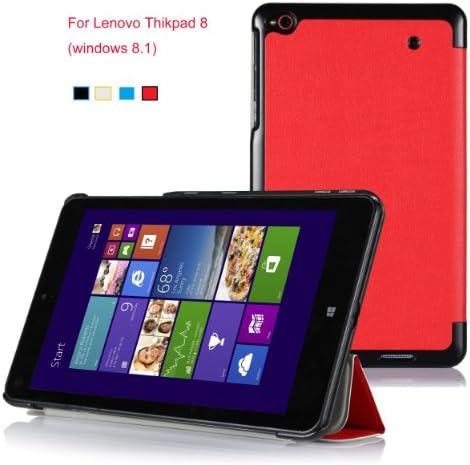 VSTN® Lenovo Thinkpad 8 ultra-thin Smart Cover Case, only fit Lenovo Thinkpad 8 (windows 8.1) (For Lenovo Thinkpad 8, Red)