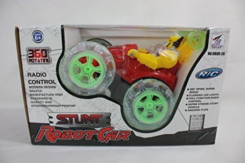 PSWholesale TY8018 Red Robot Stunt Car With Rechargable Batteries 360 Degrees Rotation Perfect For Any Child as a Gift and Easy to Wrap (110v/220v)