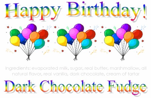 Birthday Balloons Dark Chocolate Fudge Box by Exquisite Fine Candy & Gifts