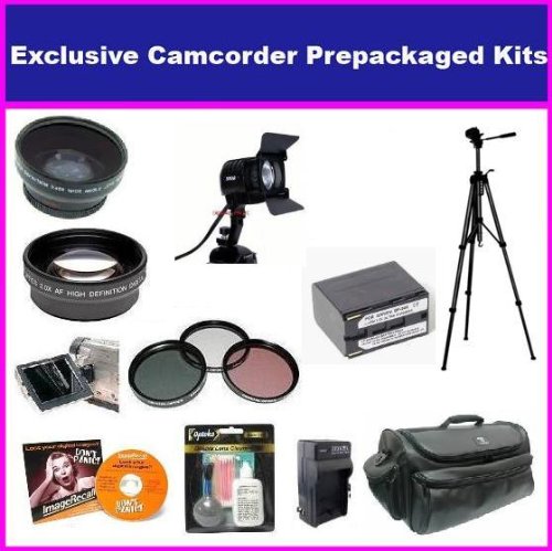Ultimate 25PC Accessory Package For Canon GL1 GL2 GL3 Package Includes Extended Life BP-945 Replacement Battery Charger - Wide Angle Lens - 2X Telephoto Lens - 3 Piece Pro HD Filter Kit - Pro 72 Inch Tripod - Professional Case and More