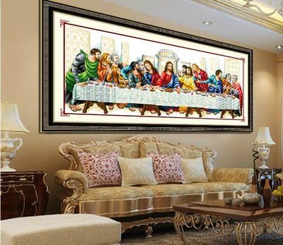 Christian Religious Jesus Christ Cross Stitch Last Supper Cenacolo Vinciano Needle Work