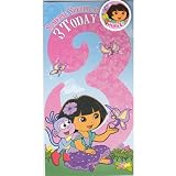 Dora The Explorer Age 3 Tall Birthday Card With Round Badge 173017