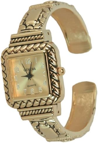 Rose Gold Cuff Watch with Square Face