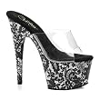7 Inch High Heel Sandals Sexy Platform Shoes White Black Lace Sandals