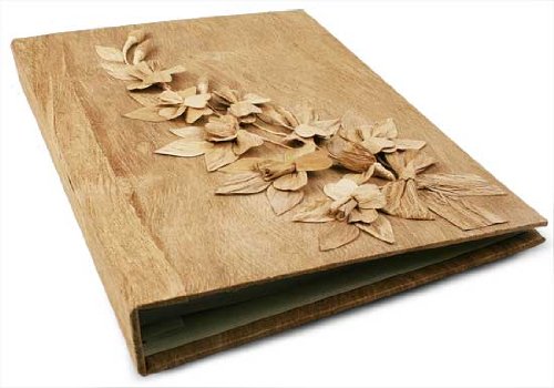 Handmade Bark Flower Photo Album With Cotton 