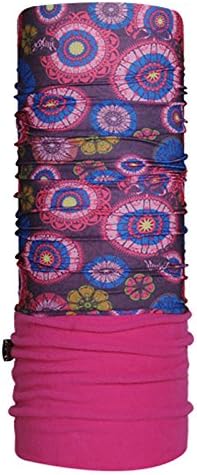 Unisex Adult Polar Fleece Winter Outdoor Sport Mountain-climbing Travel Ski Snowboarding Thermal Headwear Headband Neck Warmer (Hot Pink/ Flower)
