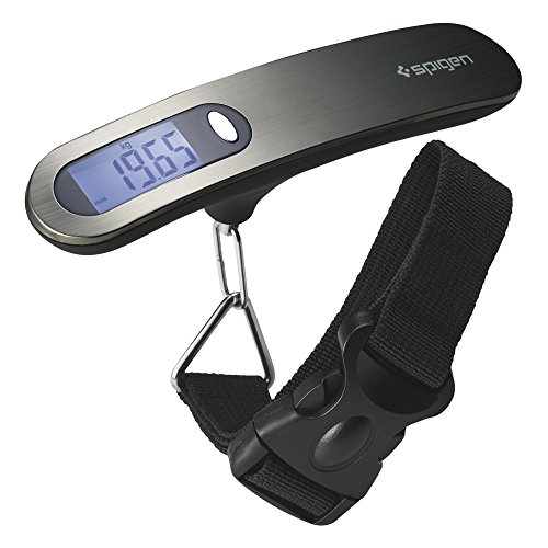 Luggage Scale, Spigen [Battery included] 110lb Capacity Digital Luggage Scale with Backlit Display, Portable Scale with KG G LB OZ Units, Tare / Hold Function (000EP20242)