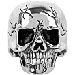 Inox Jewelry 316L Stainless Steel Black Cracked Skull Ring