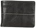 J.Fold Men's Stitched Panel Slimfold Wallet, Black/Black