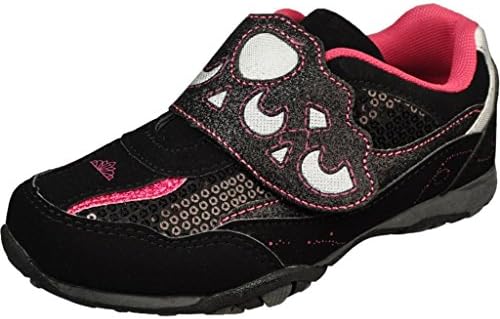 Dream Seek Girls Black/Pink Youth Princess Tiara Velcro Strap Sneakers