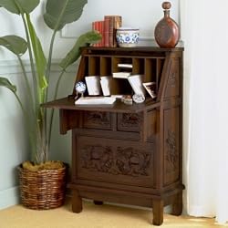 Southern Enterprises HO2420T Hand-Carved Secretay Desk