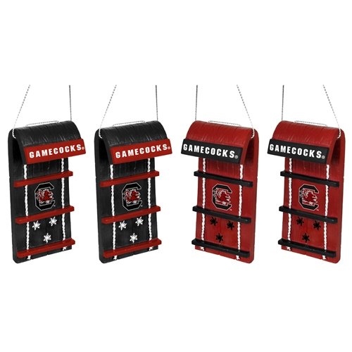 South Carolina Gamecocks NCAA Toboggan 4 Pack Ornament Set