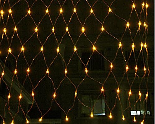 Ali Huang 100 LED Net Mesh Fairy Lights Twinkle Lighting Christmas Wedding with tail plug(Yellow)