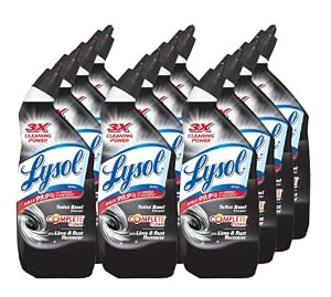 Lysol Toilet Bowl Cleaner, Lime and Rust Remover, 24 Ounce (Pack of 12)