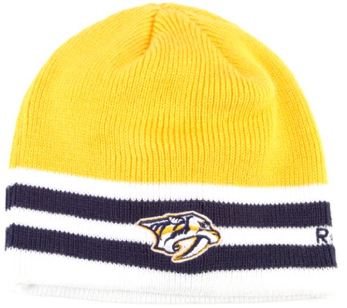 NHL Men's Face Off Cuffless Knit Hat (Nashville PRedators, One Size Fits All)