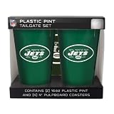 NFL New York Jets Boelter Brand Plastic 16 -Ounce Pint Cups (Pack of 2)