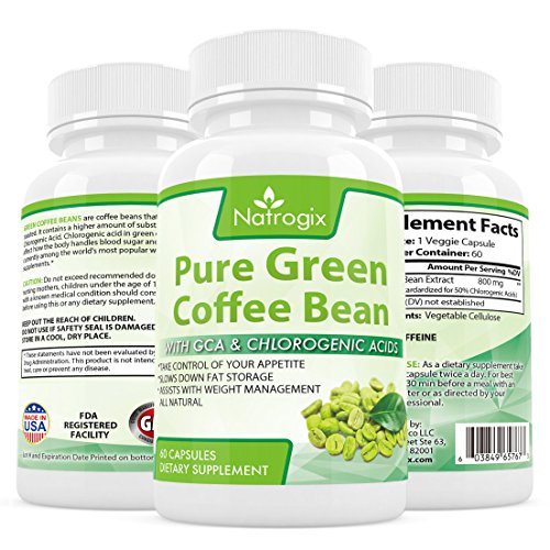 Natrogix 800mg green coffee bean extract - pure natural…