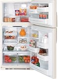 GE GTS22KBPCC 21.7 cu. ft. Top-Freezer Refrigerator with 4 Spillproof Glass Shelves, Gallon Door Storage, Illuminated Temperature Controls and Optional Icemaker: Bisque