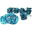 6 Green Brocade Jewelry Pouches Drawstring Gem Necklace Bags 8"