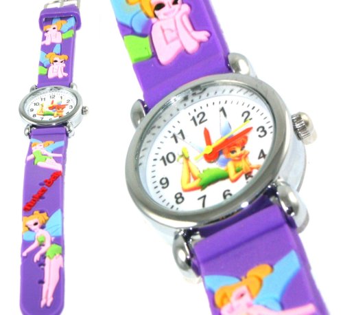 Click here to buy Adorable Purple Tinkerbell Fairy Kid's Fashion Band Wrist Watch.