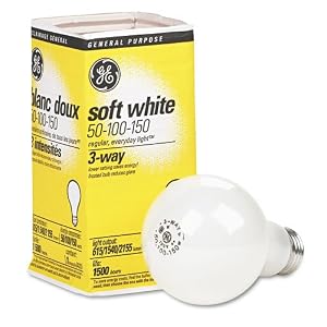 GE : Three-way soft white incandescent bulb, 50/100/150 watts -:- Sold as 2 Packs of - 1 - / - Total of 2 Each