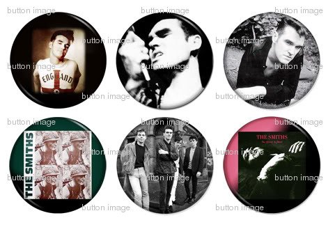 Set of 6 THE SMITHS Pinback Buttons 1.25