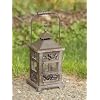 Gartenlaterne Aurelia, Windlicht, Laterne aus Holz und Metall, klein, antik-braun, Hoehe 26cm